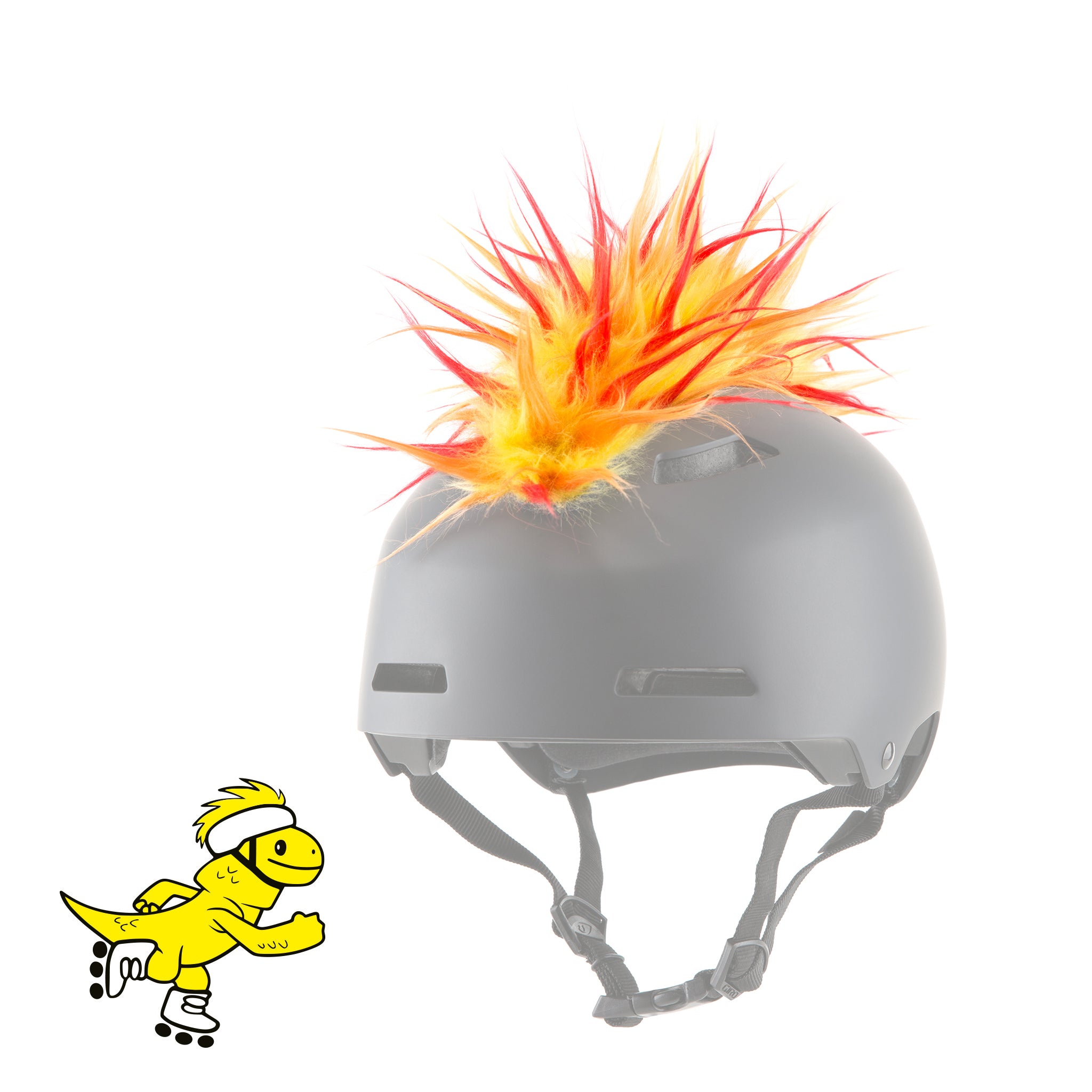 Yacu the Iguana Helmet Mohawk Accessory in Red/Yellow