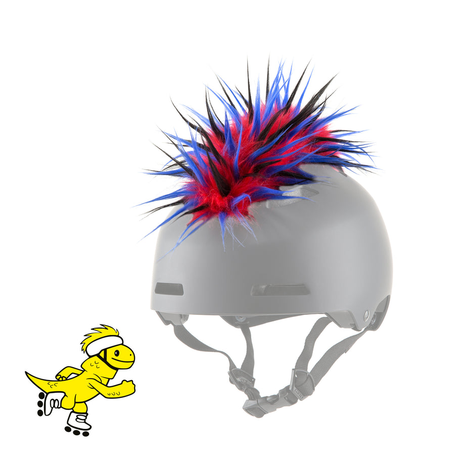 Yacu the Iguana Helmet Mohawk in Red/Blue/Black