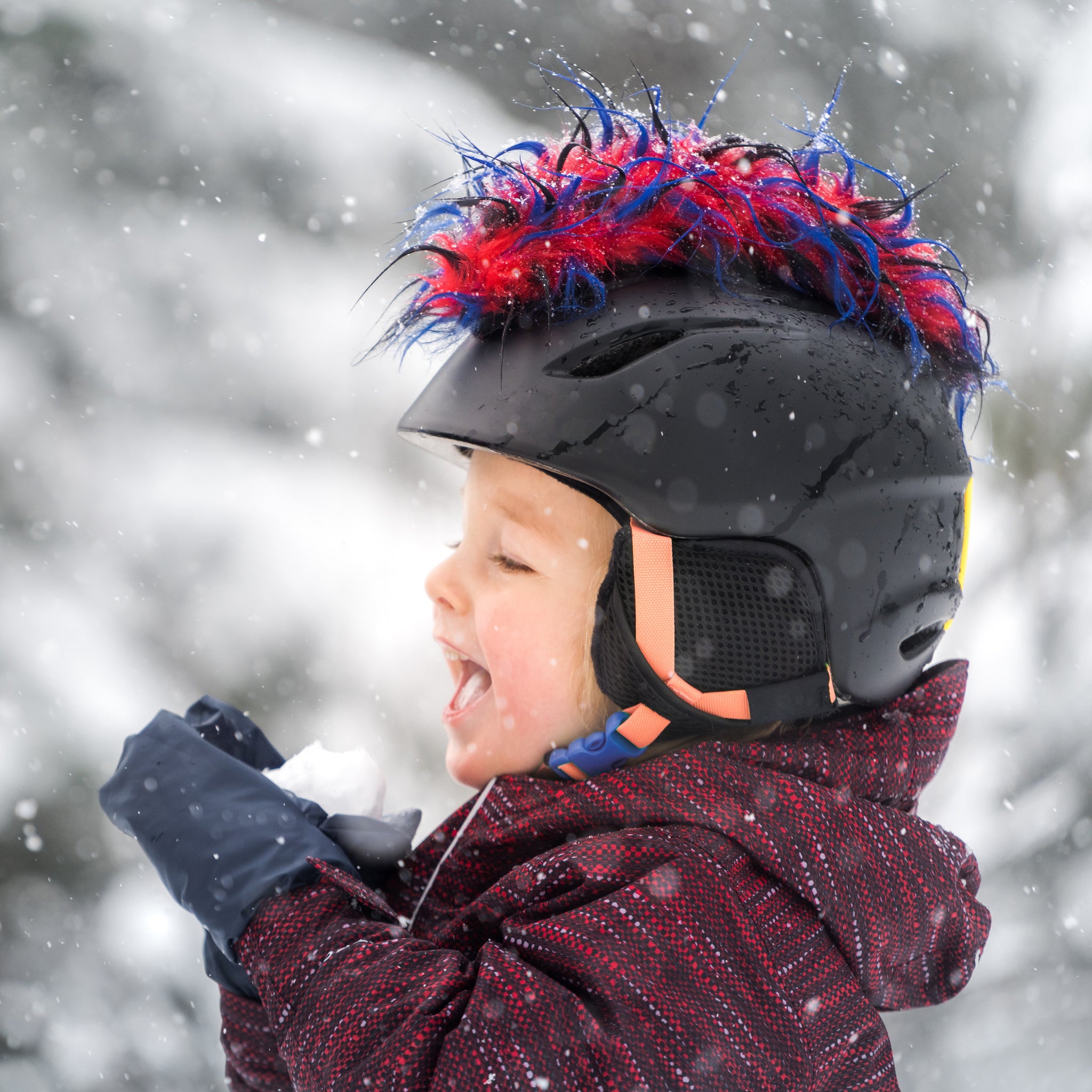 Yacu the Iguana Helmet Mohawk in Red/Blue/Black