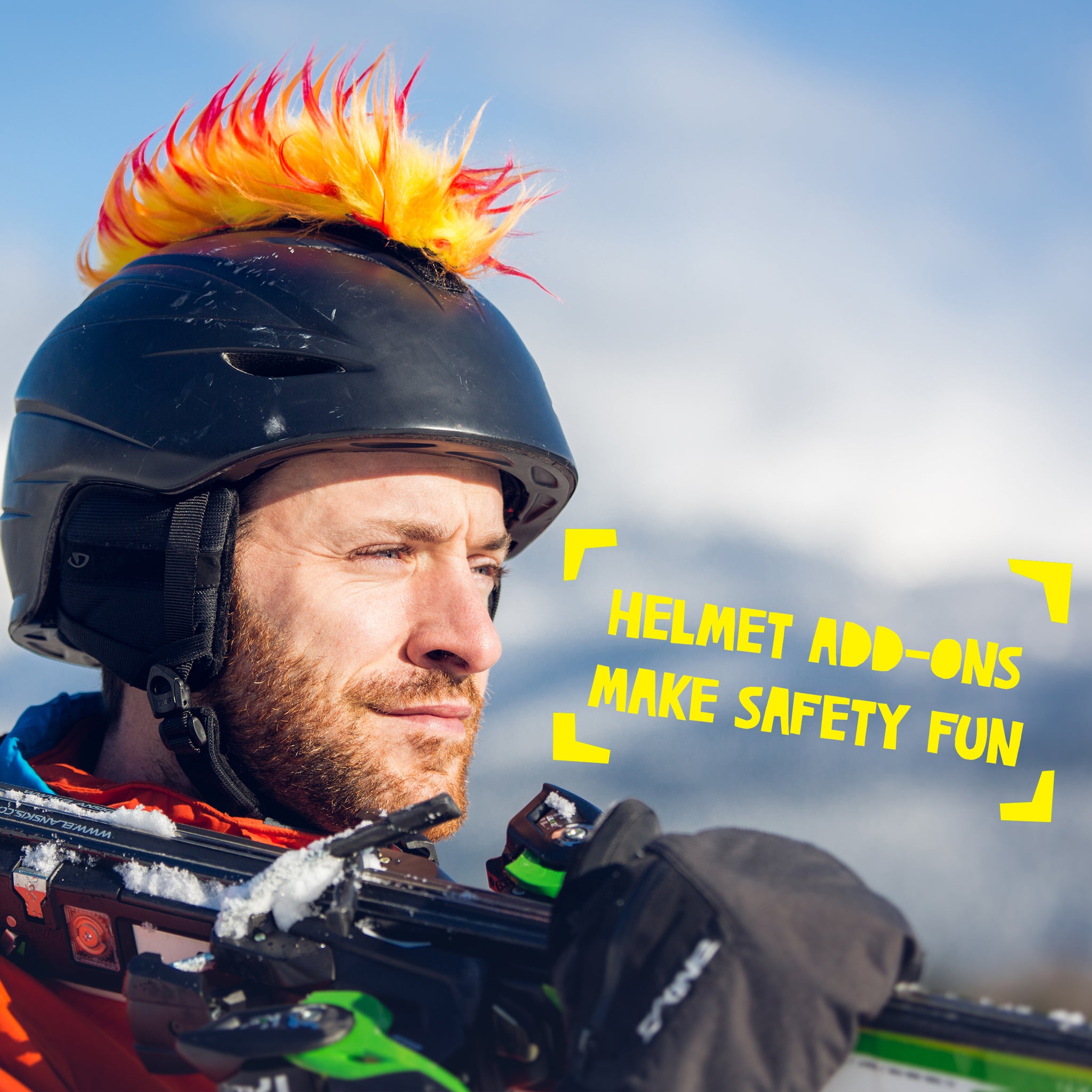 Yacu the Iguana Helmet Mohawk Accessory in Red/Yellow