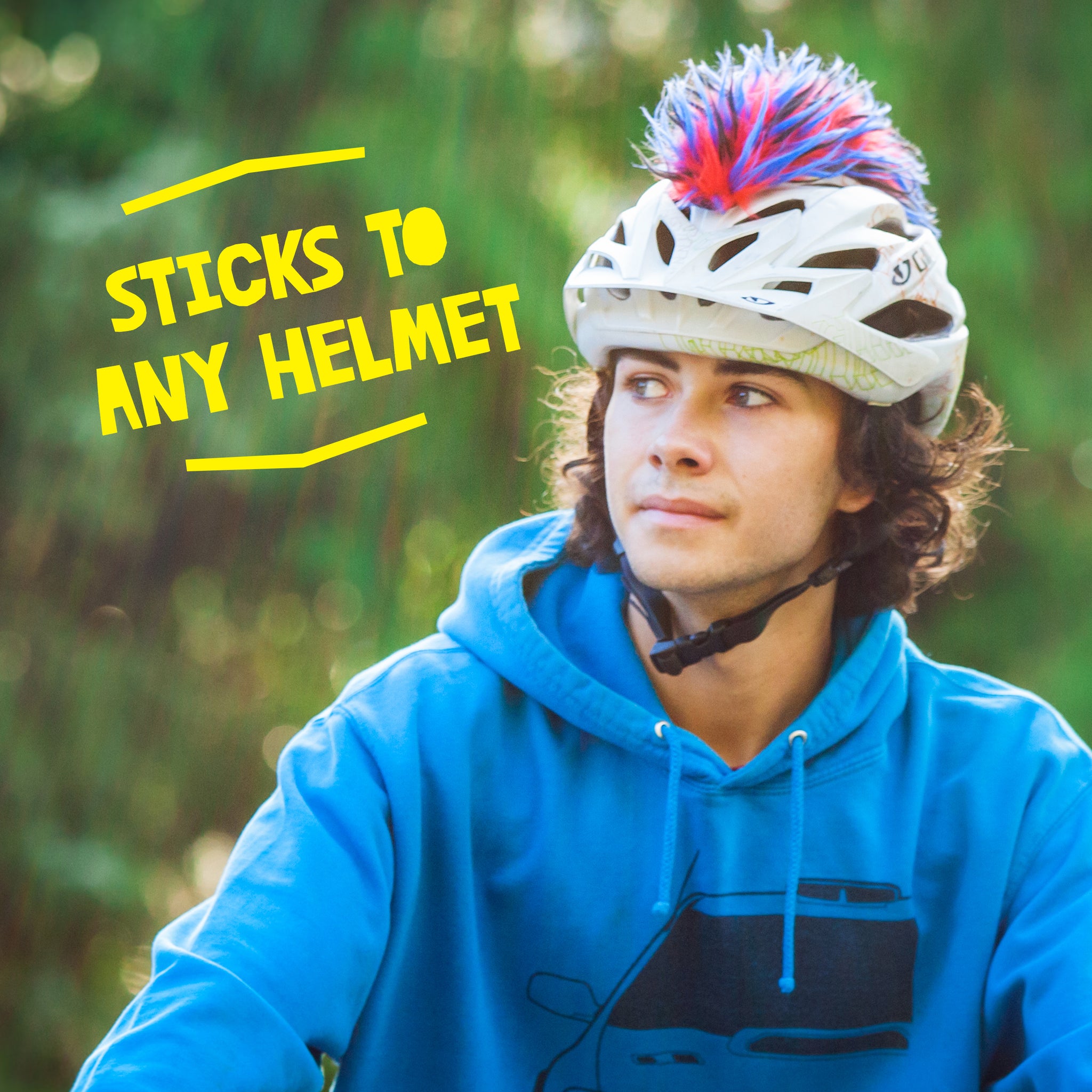 Yacu the Iguana Helmet Mohawk in Red/Blue/Black