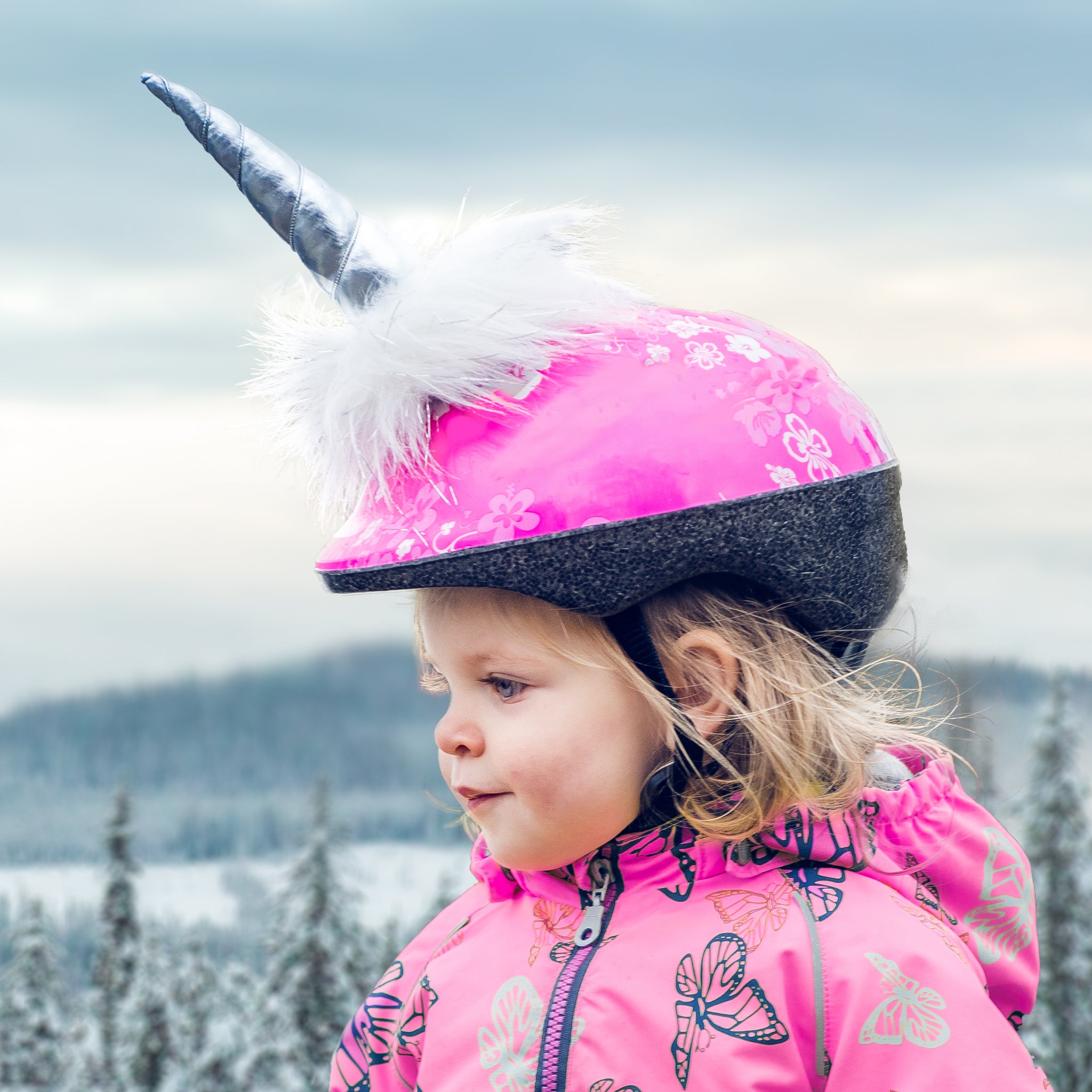 Tuga the Narwhal Helmet Unicorn Accessory in Silver