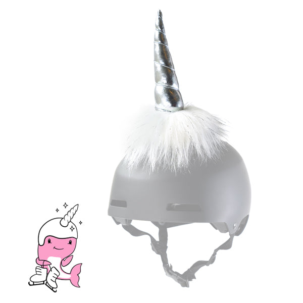 Tuga the Narwhal Helmet Unicorn Accessory in Silver